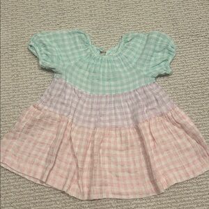 Zara girls gingham gauze dress